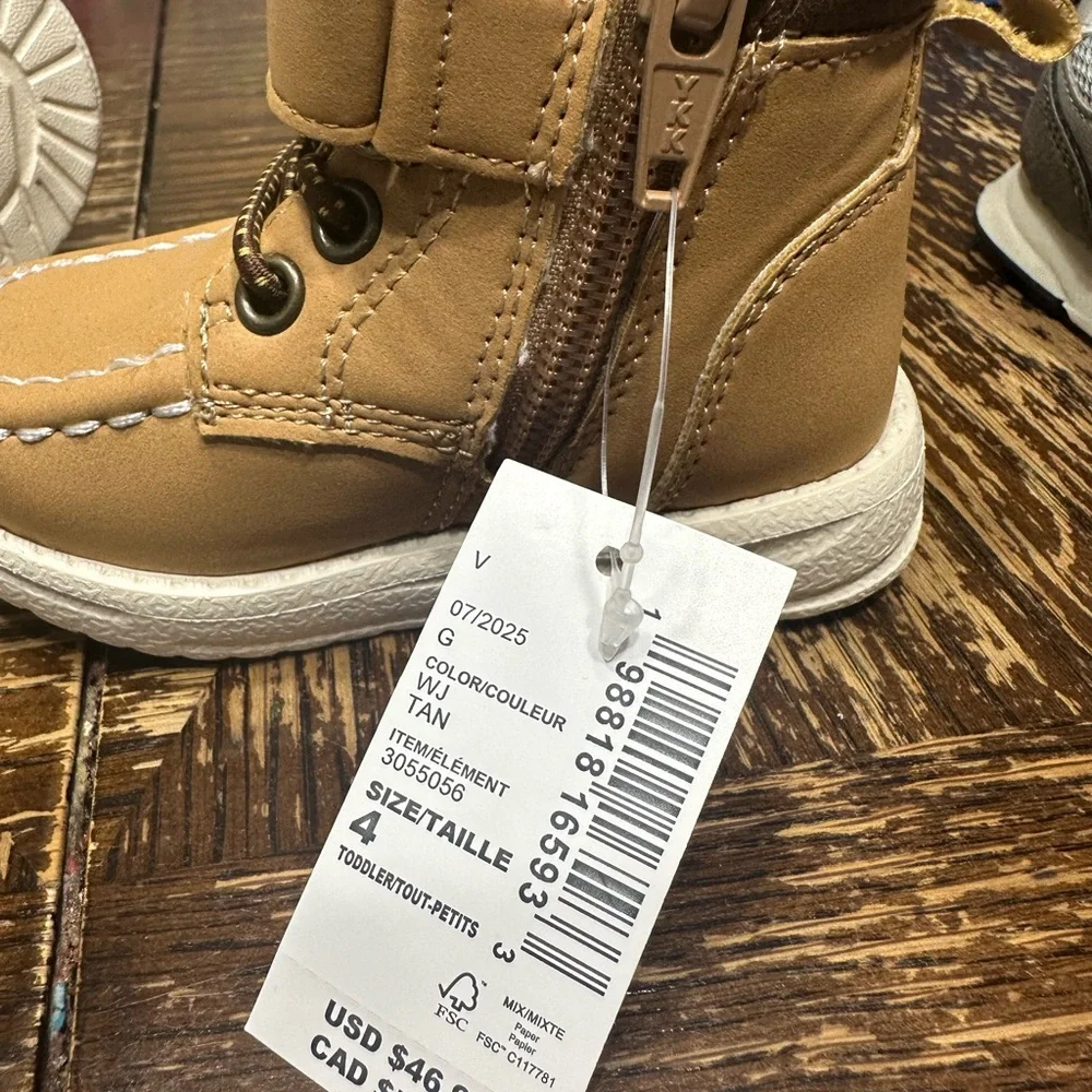 Kids Tan Casual Moc Toe Shoes
